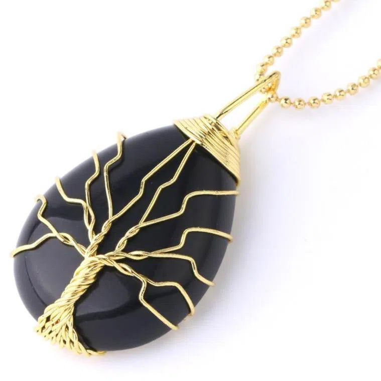 Pendentif Arbre de Vie Pierre Naturelle