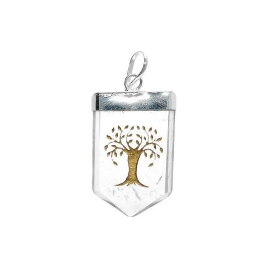 Pendentif Arbre de Vie Quartz Mandala Fleur de vie