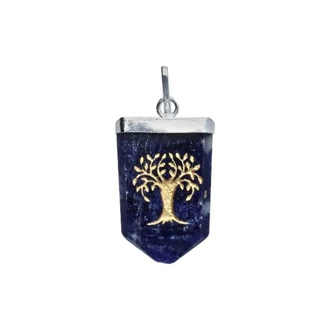 Pendentif Arbre de Vie Sodalite Mandala Fleur de vie