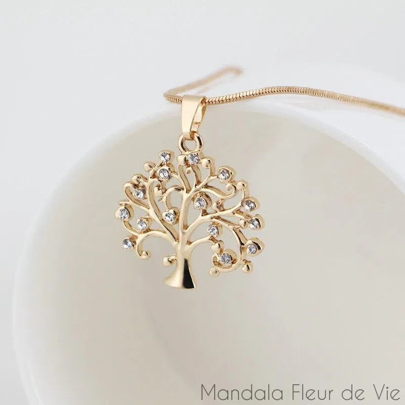 Pendentif Arbre de Vie avec Cristaux