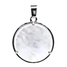 Pendentif Arbre de Vie avec pierre Cristal de Roche Mandala Fleur de vie