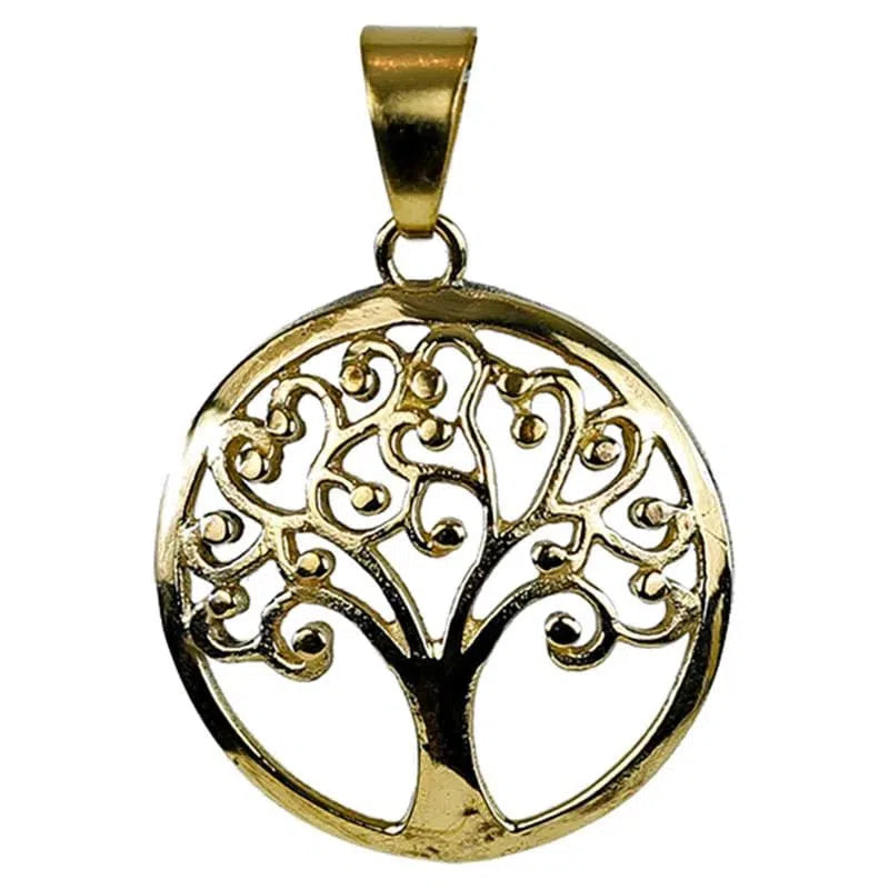 Pendentif Arbre de Vie doré - Mandala Fleur de vie