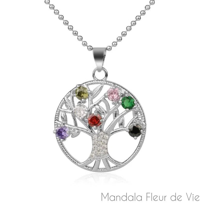 Pendentif Arbre de Vie et Cristaux Chakras