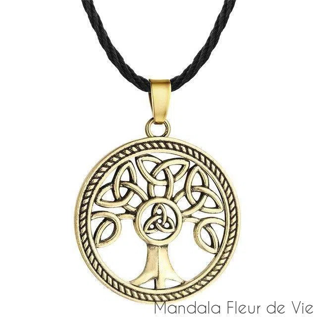 Pendentif Arbre de Vie<br> Triquetra Mandala Fleur de vie