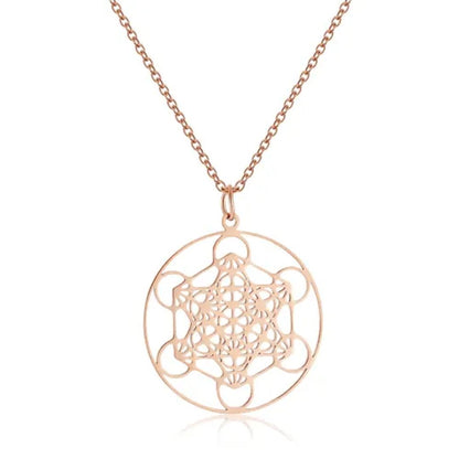 Pendentif Cube de Métatron - Symbole Sacré de Protection Mandala Fleur de vie