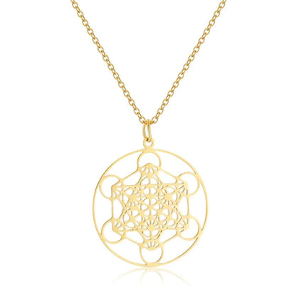 Pendentif Cube de Métatron - Symbole Sacré de Protection Mandala Fleur de vie