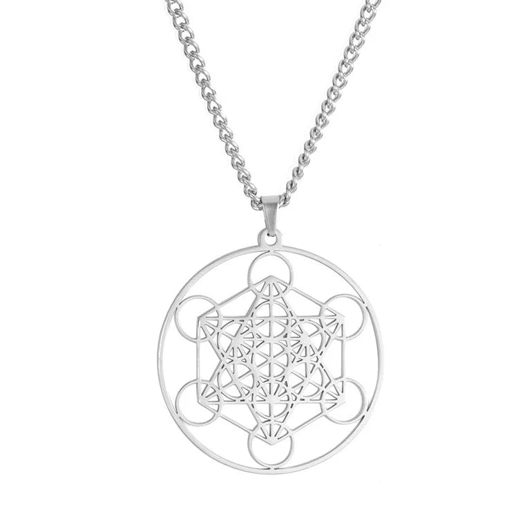 Pendentif Cube de Metatron Géométrie Sacrée - Mandala Fleur de vie