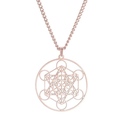 Pendentif Cube de Metatron Géométrie Sacrée - Mandala Fleur de vie