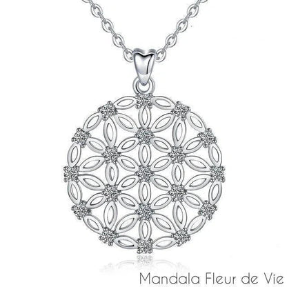 Pendentif Fleur de Vie en Argent S925 Mandala Fleur de vie