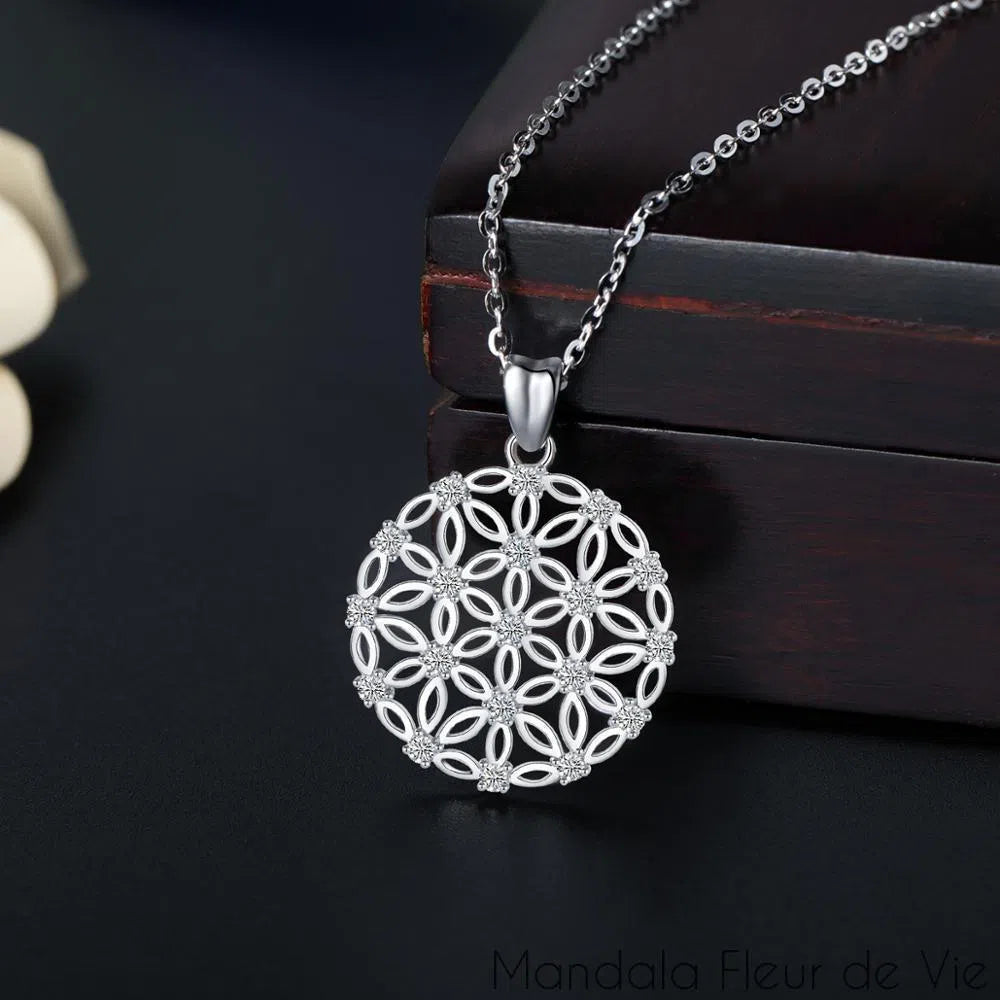 Pendentif Fleur de Vie en Argent S925 Mandala Fleur de vie