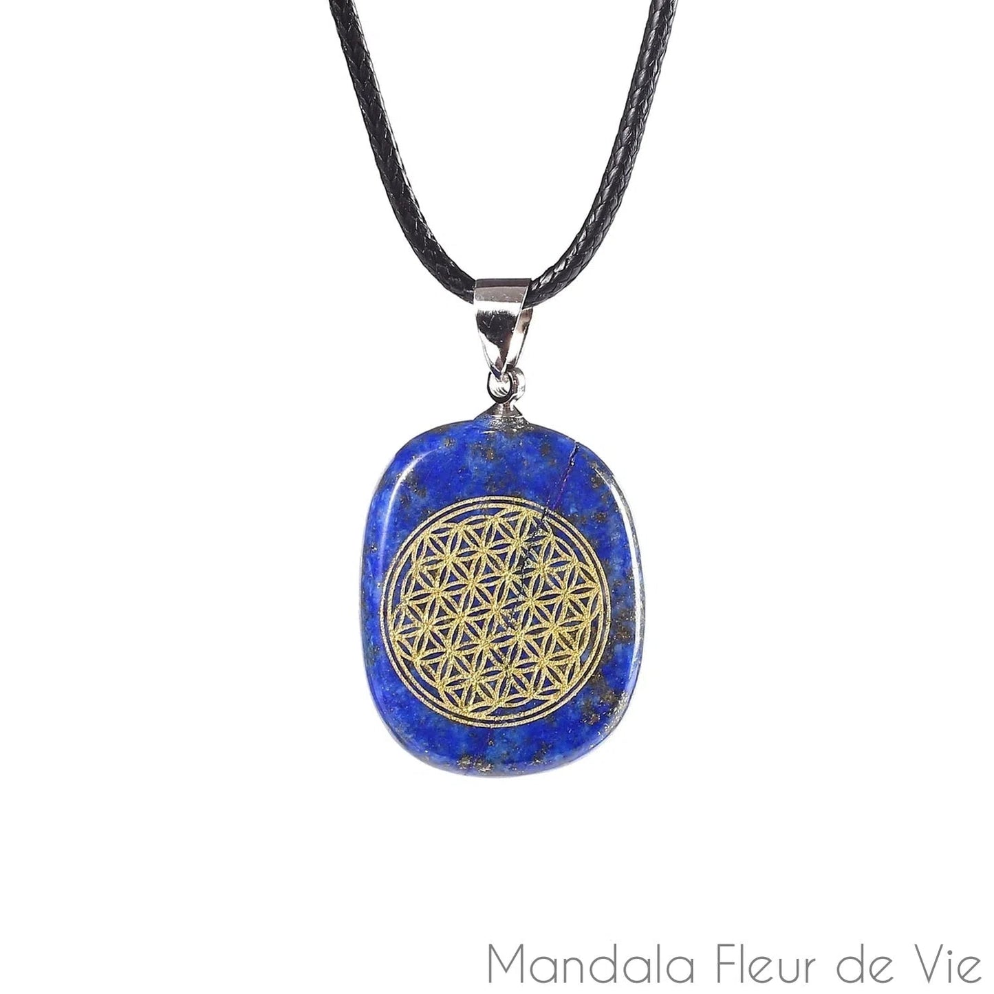 Pendentif Fleur de Vie en Pierre Naturelle - Mandala Fleur de vie