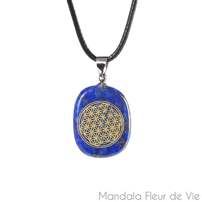 Pendentif Fleur de Vie en Pierre Naturelle - Mandala Fleur de vie