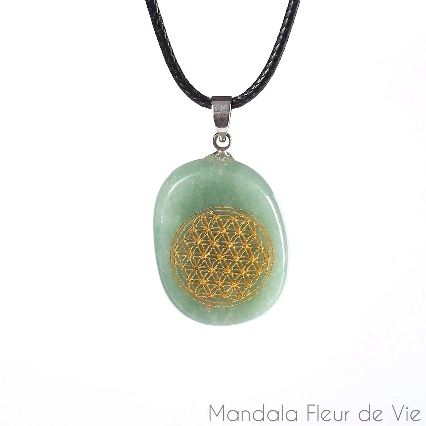 Pendentif Fleur de Vie en Pierre Naturelle - Mandala Fleur de vie