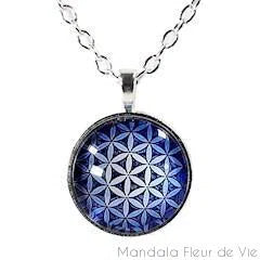 Pendentif Fleur de Vie Bleu