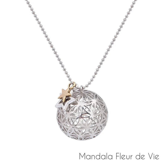 Pendentif Fleur de Vie<br> Boule Mandala Fleur de vie