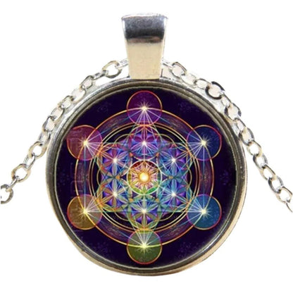 Pendentif Fleur de Vie<br>Cube de Metatron Mandala Fleur de vie