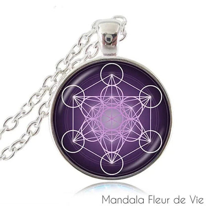 Pendentif Fleur de Vie<br>Cube de Metatron Mandala Fleur de vie