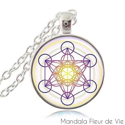 Pendentif Fleur de Vie<br>Cube de Metatron Mandala Fleur de vie