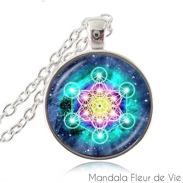 Pendentif Fleur de Vie<br>Cube de Metatron Mandala Fleur de vie