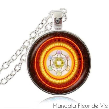 Pendentif Fleur de Vie<br>Cube de Metatron Mandala Fleur de vie