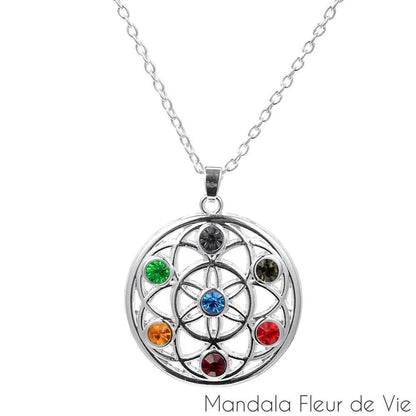 Pendentif Fleur de Vie<br>Mandala Chakras Mandala Fleur de vie