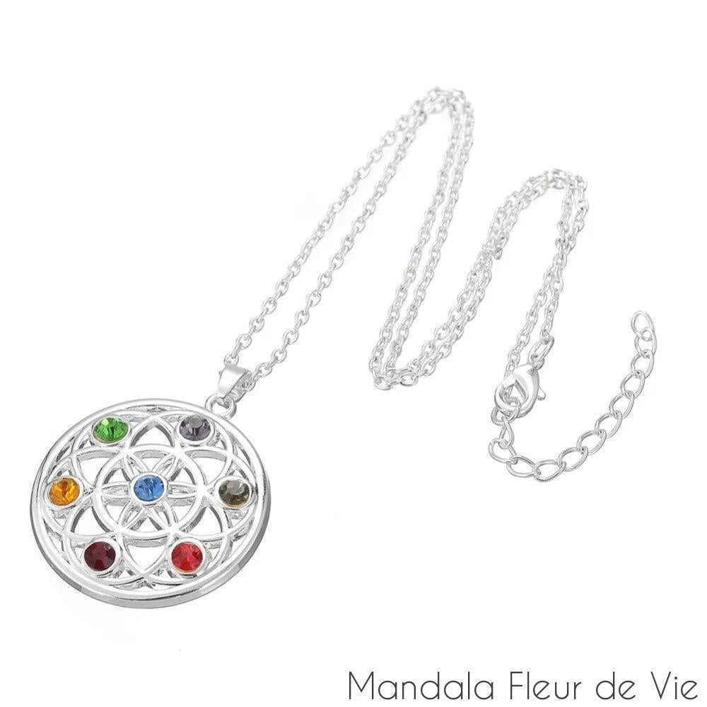 Pendentif Fleur de Vie<br>Mandala Chakras Mandala Fleur de vie