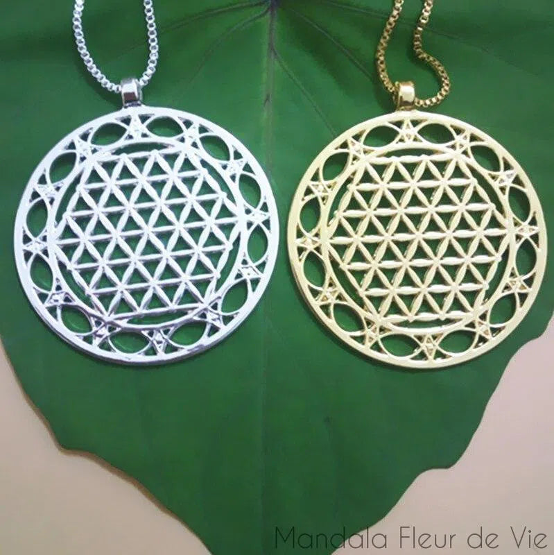 Pendentif Fleur de VieMandala Géométrie Sacrée