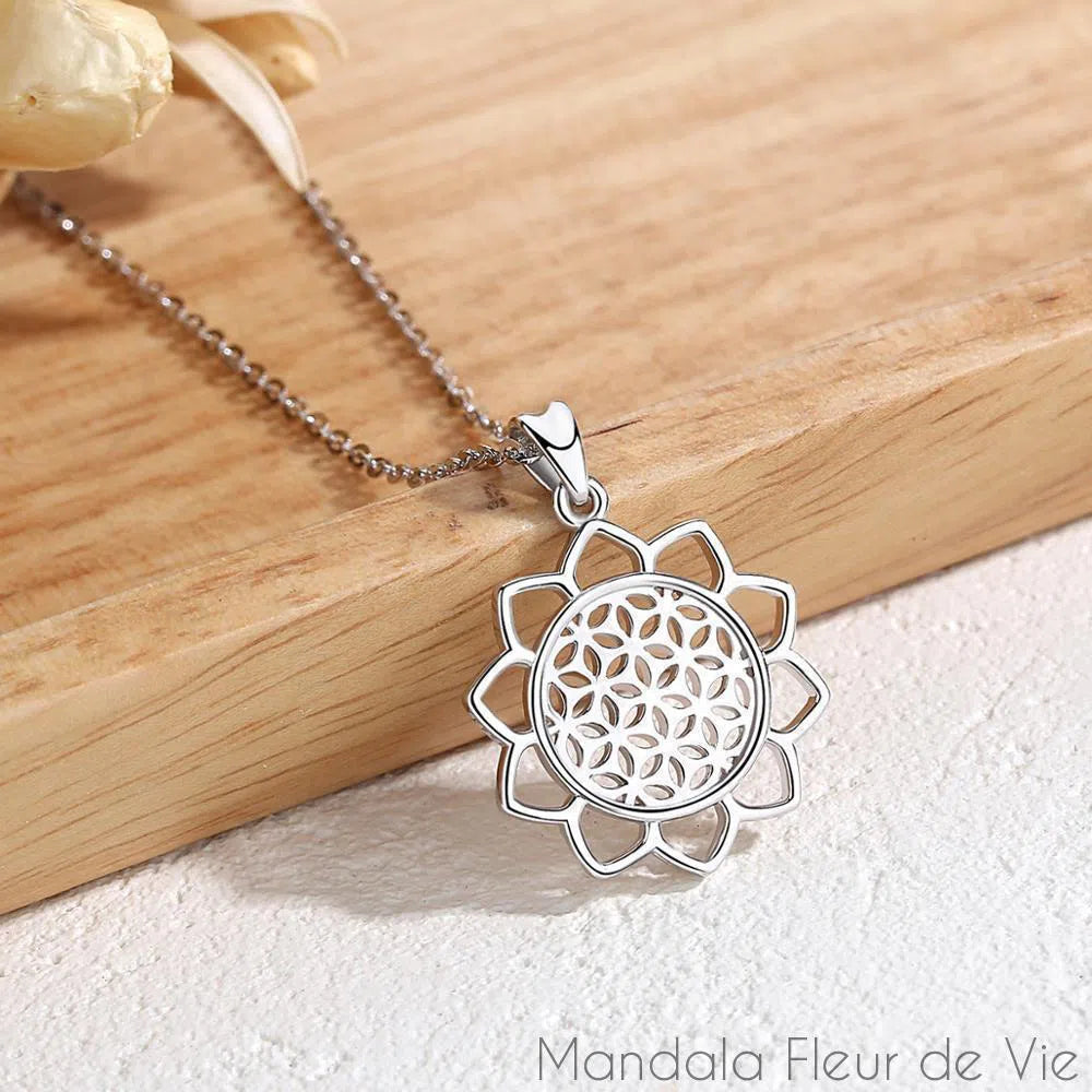 Pendentif Fleur de VieMandala en Argent