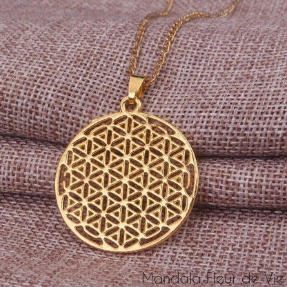 Pendentif Fleur de vie Géométrie Sacrée Mandala Fleur de vie