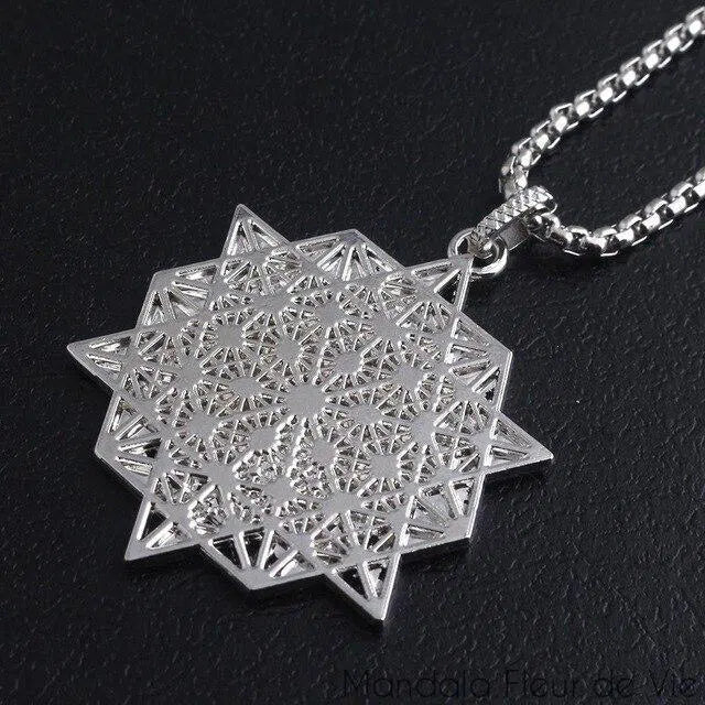 Pendentif Fleur de vie Géométrie Sacrée Mandala Fleur de vie