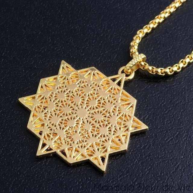 Pendentif Fleur de vie Géométrie Sacrée Mandala Fleur de vie