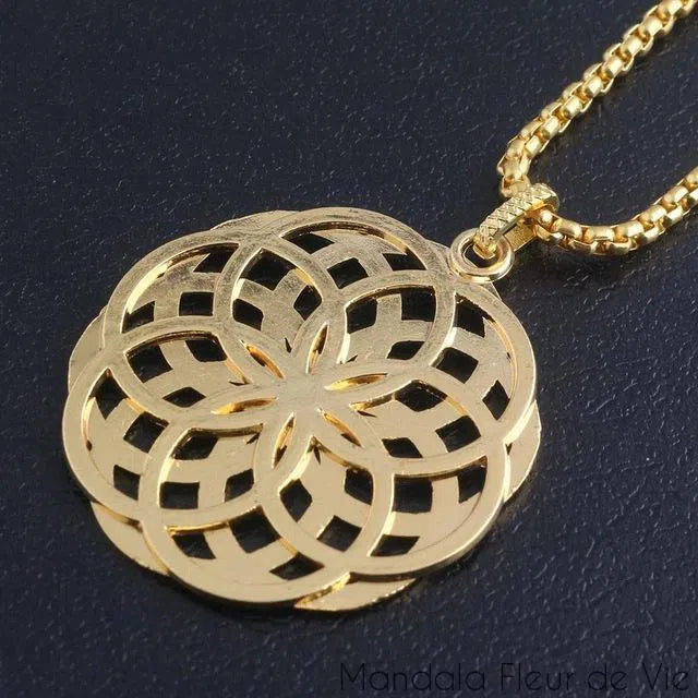 Pendentif Fleur de vie Géométrie Sacrée Mandala Fleur de vie