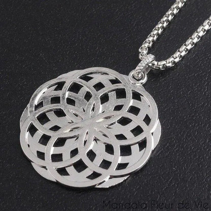 Pendentif Fleur de vie Géométrie Sacrée Mandala Fleur de vie