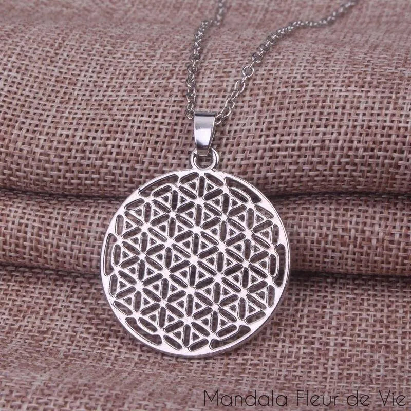 Pendentif Fleur de vie Géométrie Sacrée Mandala Fleur de vie