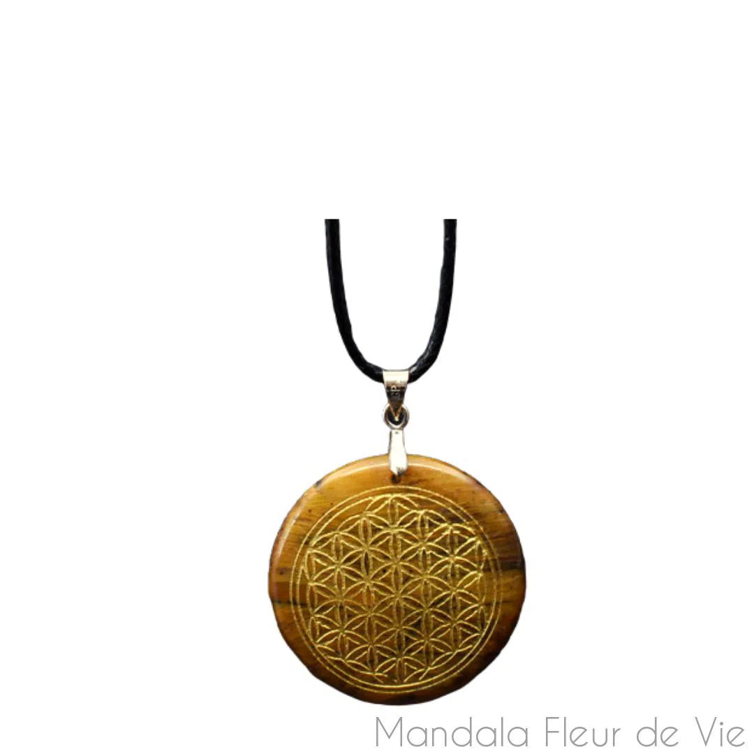 Pendentif Fleur de vie en pierre naturelle