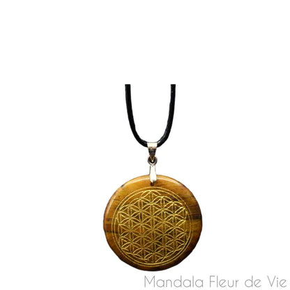 Pendentif Fleur de vie en pierre naturelle