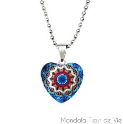 Pendentif Mandala Fleur Cœur