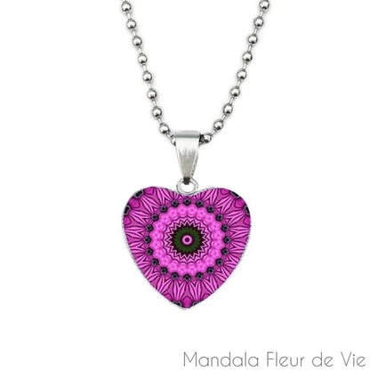 Pendentif Mandala Fleur Cœur