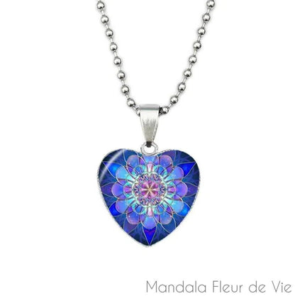 Pendentif Mandala Fleur Cœur