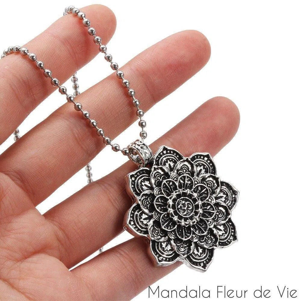 Pendentif Mandala Fleur de Lotus Om Mandala Fleur de vie