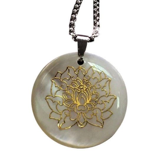 Pendentif Mandala Fleur de Lotus Or