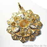 Pendentif Mandala Fleur de Soleil en argent