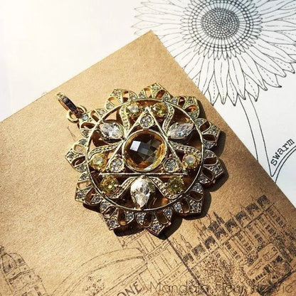 Pendentif Mandala Fleur de Soleil en argent