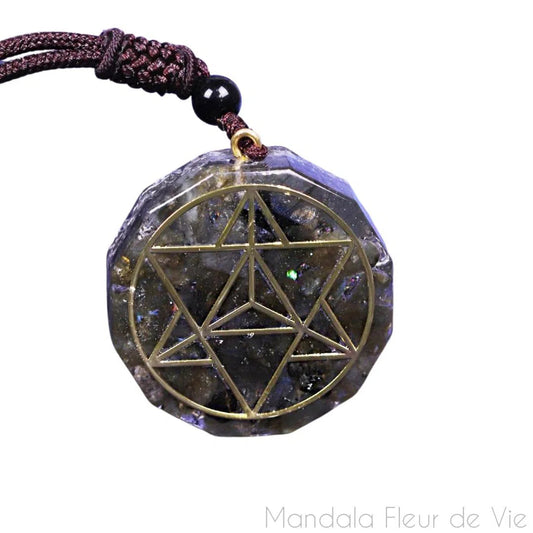 Pendentif Orgonite Cube de Métatron & Labradorite