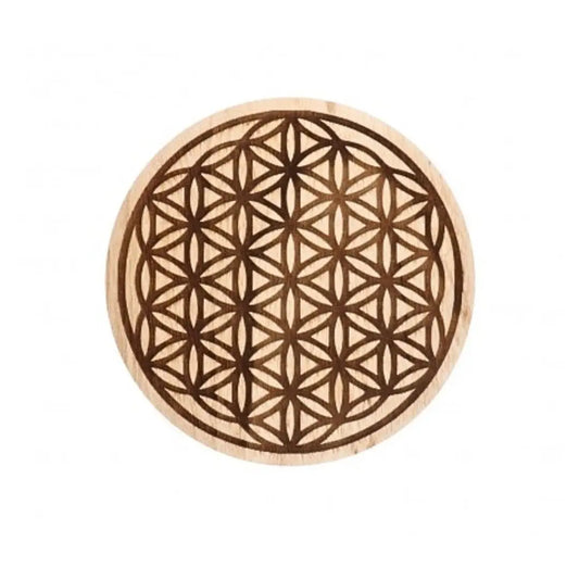 Plateau de service plateau fleur de vie en bois