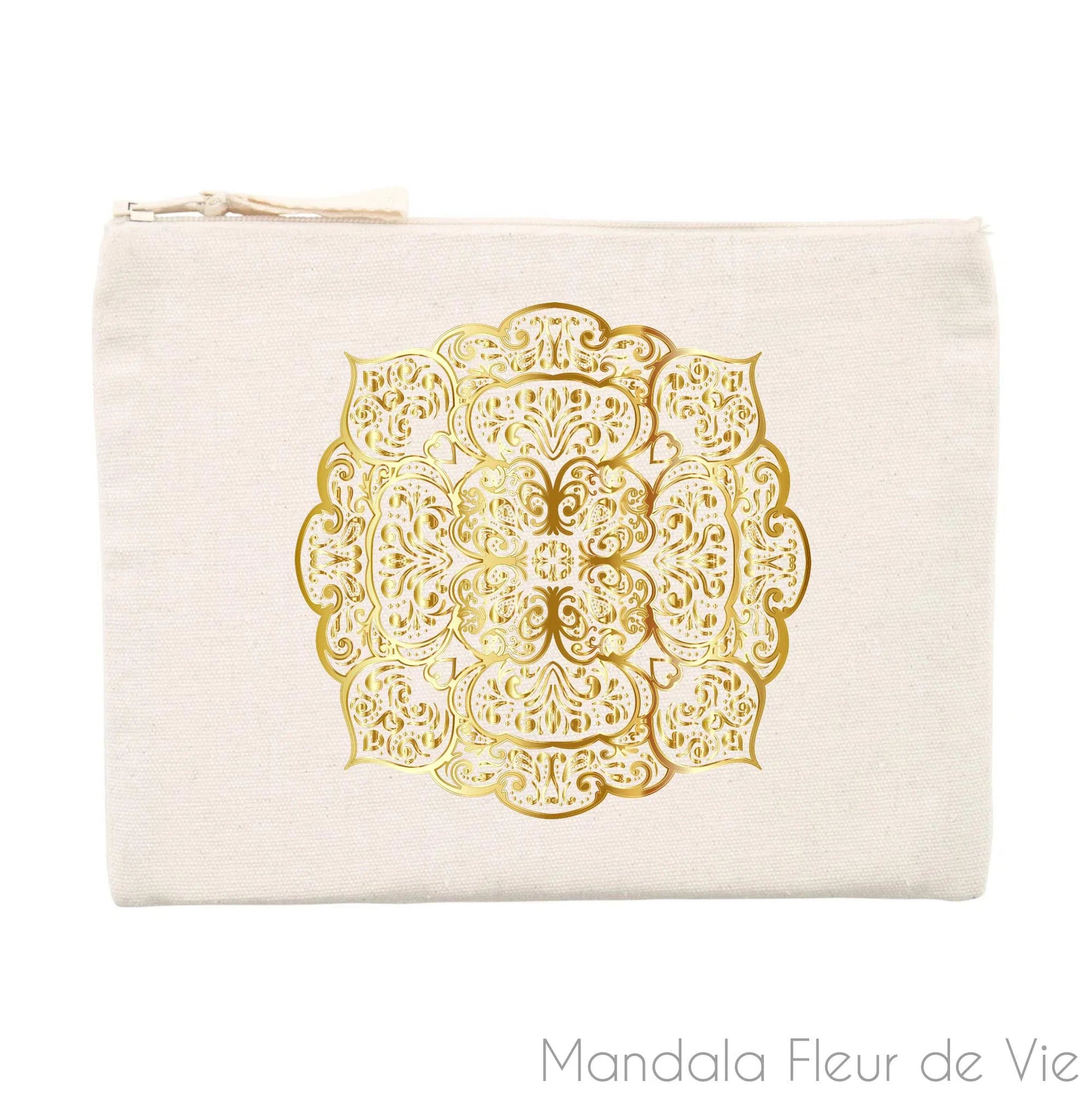 Pochette Mandala Fleur Or - Mandala Fleur de vie