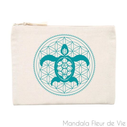 Pochette Mandala Fleur de Vie Tortue