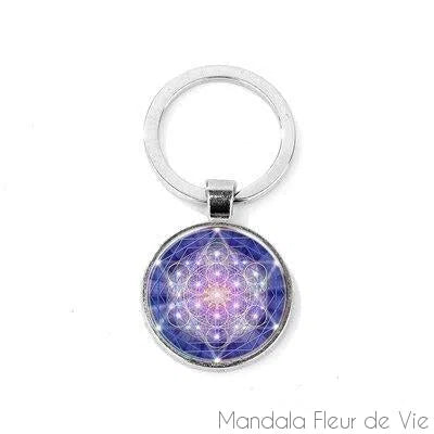 Porte Clé Cube de Metatron Bleu