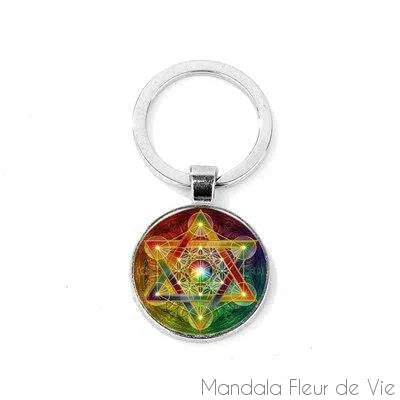 Porte Clé Cube de Metatron Rainbow