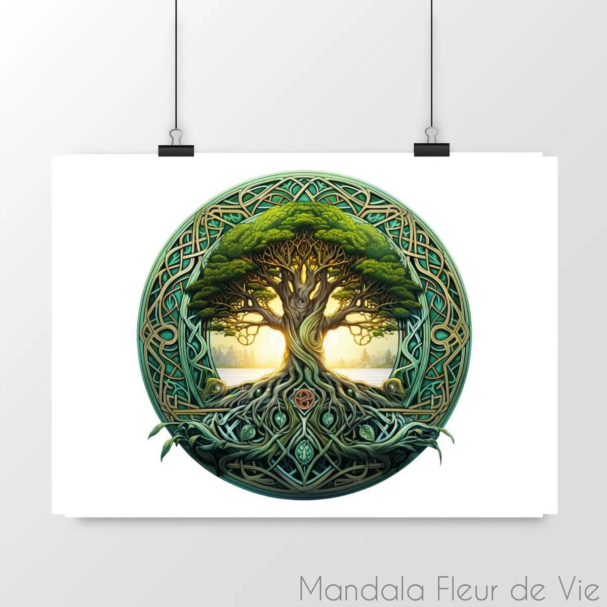 Poster Arbre de Vie Celtique - Mandala Fleur de vie